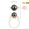 thumbnail image 4 of Angara Tahitian Cultured Pearl Ring with Trio Diamonds in 14K Yellow Gold for Women | June Birthstone Jewelry for Her, 4 of 8