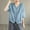 Blue, variant on YHAJDS Women's Summer Tops V Neck Front Button Solid Color Vintage Inspired Blouse