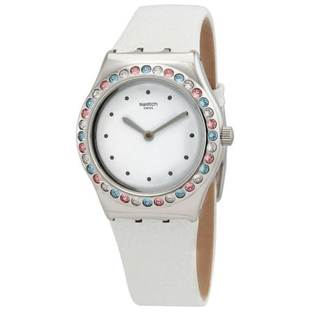 Swatch YLS201 Women's Irony After Dinner White Dial Strap Watch