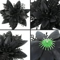 thumbnail image 3 of MINKUROW 20Pcs Christmas Flower Poinsettias 5.5 Inch Xmas Black Glitter Artificial Flowers with 20Pcs Metal Clips Christmas Poinsettia Decor for Christmas Tree Ornaments Wreaths Garland Party Decor, 3 of 7