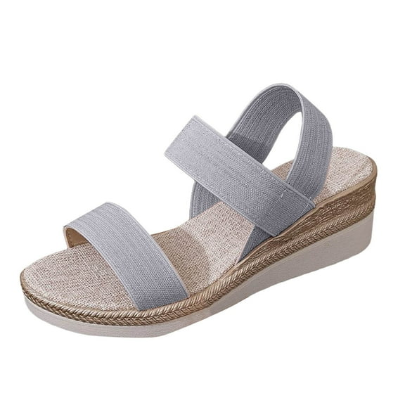 Mostsola Womens Espadrilles Open Toe Elastic Strap Wedge Sandals Comfort Platform Sligback Shoes