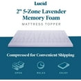 thumbnail image 5 of Lucid 2" Zoned Memory Foam Topper, Queen, 5 of 7