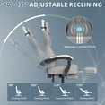 thumbnail image 4 of SOONTRANS Fabric Gaming Chair with Pocket Spring Cushion, 20" Wide Game Gamer Chairs Seat, Ergonomic Computer Chair with Adjustable Headrest, Lumbar Pillow, Footrest Reclining for Adults, Grey/White, 4 of 9