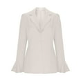 thumbnail image 4 of YueHuiYing Women's Lightweight Open-Front Suit Jacket - Long Sleeve Draped Blazer for Office and Smart Casual Wear, 4 of 7