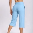 thumbnail image 5 of Women's Mid Waist Faux Two-Piece Yoga Shorts, Tummy Control Sport Shorts with Side Zip Pockets, Quick-Dry Compression Fit for Running, Gym, Workout, Casual Summer | TruBelle,Sky Blue XL, 5 of 9
