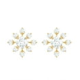 thumbnail image 2 of Rosec Jewels Moissanite Snowflake Earrings with Screw Back (D-VS1 Grade) - Minimalist Earrings Ready to Gift for Christmas, 18K Yellow Gold, 2 of 7