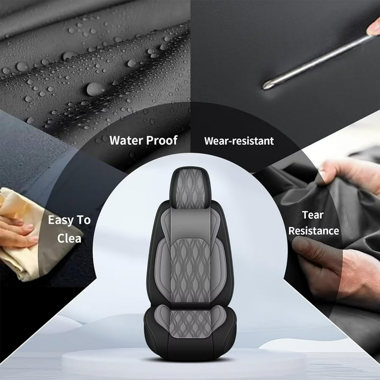 AOMSAZTO Seat Cover Custom Fit For Jeep Compass 2018-2023 Faux Leather Car Seat Protector Compatible Airbag Front Rear Seat Compass Seat Covers Waterproof Carseat Full Set 5 Seats Black&Red