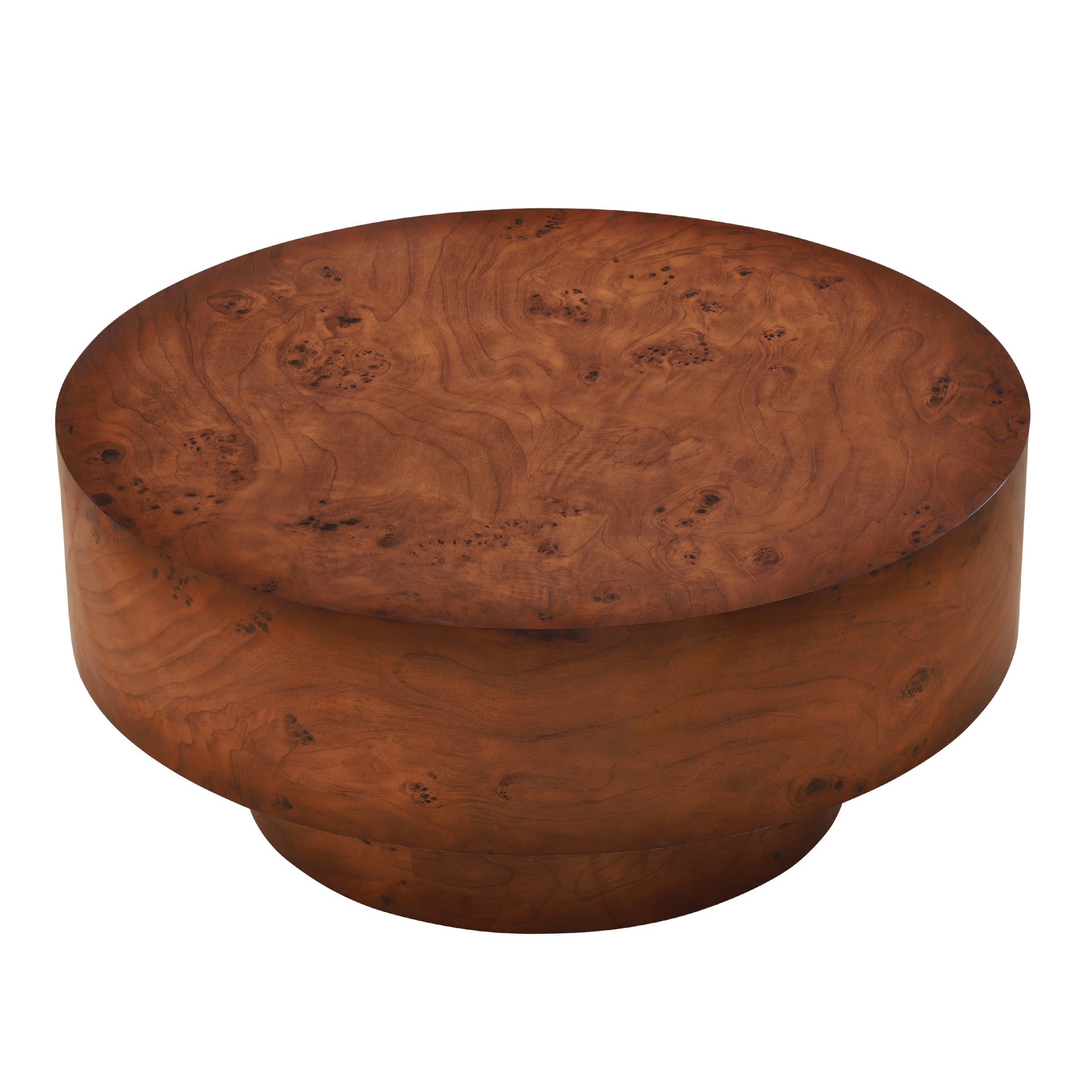 Christopher Knight Home 31.5" Round Coffee Table with Thick Top, Pedestal Base, Walnut