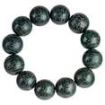 thumbnail image 1 of Pulsera de jade hetiano oscuro natural de 18 mm para hombre y mujer, 1 of 2