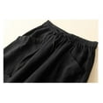 thumbnail image 6 of Womens Travel Pants Cotton And Linen Casual Harem Pants Versatile Large Pocket Wide Leg Nine Point Casual Trousers Soft & Comfortable 3Xl Pants For Women, 6 of 9