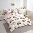 thumbnail image 3 of Feelyou Cartoon Bowknot Child Twin Bedding Sets 7-Piece, Leopard Print Cherry Bedding Comforter Set, Fashion Princess Bow Reversible Sheet Sets, Super Cozy Room Decor, 3 of 8