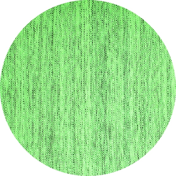 Ahgly Company Indoor Round Abstract Green Contemporary Area Rugs, 4' Round