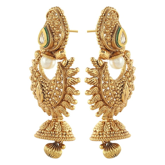 Crunchy Fashion Bollywood Style Party Wear Traditional Indian Jewelry Jhumki Jhumka Earrings for Women