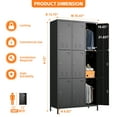 thumbnail image 3 of GAEANET 9 Doors Metal Storage Locker Cabinet for Employees, Storage Locker for School Office Gym Bedroom, Industrial Steel Storage Locker with 18 Hooks, Black, Assembly Required, 3 of 8