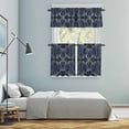 thumbnail image 6 of Ethnic Retro Kitchen Curtains Valances and Tiers Set of 3 Abstract Geometric Texture Blue Tier Curtains and Valance with Rod Pocket for Small Windows, 27.5"x36", 6 of 9