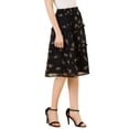 thumbnail image 4 of Allegra K Women's Floral Chiffon Elastic Waist Layer Ruffle Hem Midi Skirt, 4 of 6