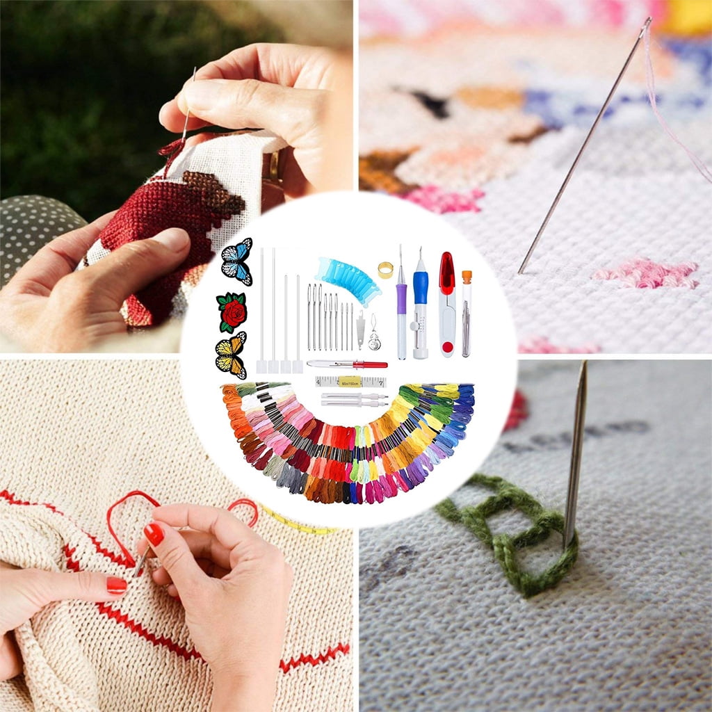 Embroidery Sewing Punch Needle Process Tool Combination DIY Sewing Thread