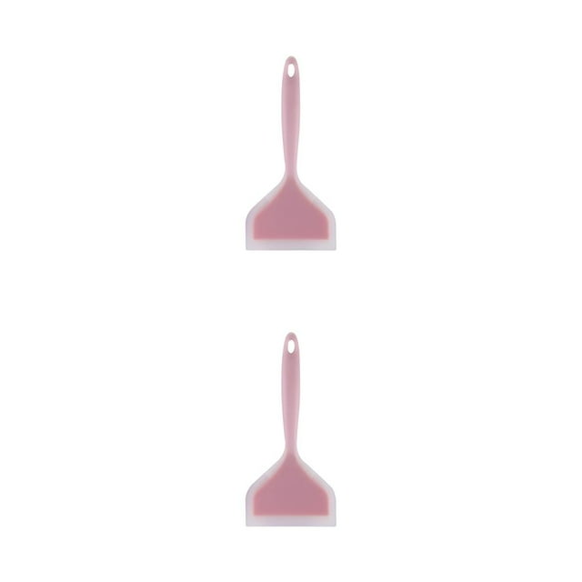 fastboy Silicone Cream Baking Scraper Non Stick Butter Spatula Cutter Scrape Cream Heat -Resistant Utensils Baking Cake Brush Tools Semi-permeable powder 2Set