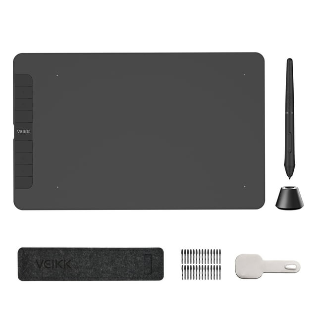 VEIKK VEIKK VK1060 Graphic Drawing Tablet with 10x6 Inch Active Area, 8192 Pressure Levels, 8 Customizable Shortcuts, Battery-Free Stylus, Compatible with Windows & Mac