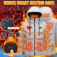 thumbnail image 3 of Honeeladyy Hooded Long Sleeve Zipper Heated Jacket，Plus Size Coat For Men And Women USB Intelligent Constant Temperature Love Print Winter Heated Jacket Coat #Oa-Gray-S, 3 of 10