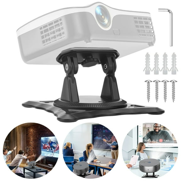 EEEkit Projector Mount, 1/4" Screw Projector Stand with 360° Rotation, Desk/Wall/Ceiling Mount Compatible with Most Projectors, Black