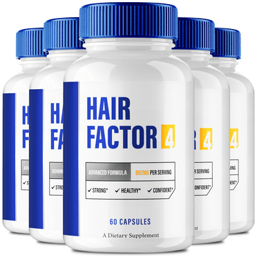 Hair Factor 4 for Hair Growth Capsules, Official HairFactor 4 Supplement Pills - Maximum Strength, All Natural to Support Healthy Hair Growth, Shine, and Smoothness, HairFactor4 Reviews (5 Pack)