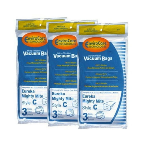 9 Compatible with Eureka C Allergy Mighty Might canister Vacuum Bags, White Westinghouse, Floors