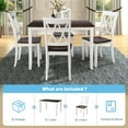 thumbnail image 7 of 5 Piece Dining Table Sets, Metal Dinette Set Faux Marble Rectangular Breakfast Table with Metal Legs & Black Finish Frame, Dining Table and Chairs for an Apartment or Breakfast Nook, Coffee, S12514, 7 of 7