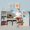 thumbnail image 6 of Zidtia Kids Bookshelf with Reading Nook & Seat Cushion, 7 Storage Cubbies, Bedroom, Playroom, Nursery, White, 6 of 8