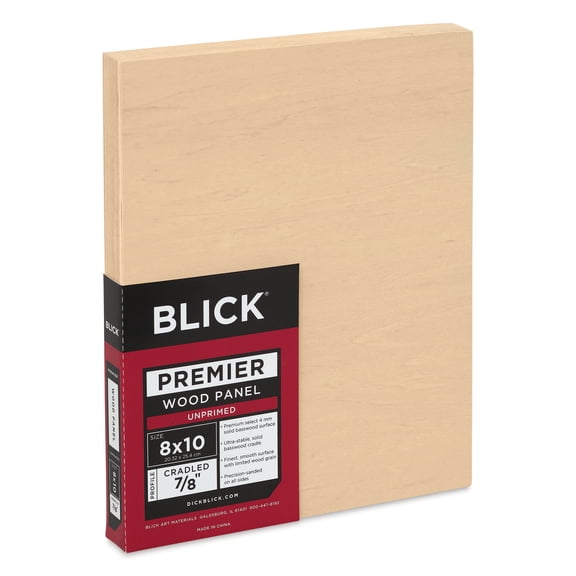 Blick Premier Wood Panel - 8" x 10", 7/8" Traditional Profile, Cradled