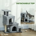thumbnail image 4 of PawHut Cat Stairs, 4-Step Pet Stairs with Scratching Posts, Grey, 4 of 10