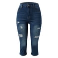 thumbnail image 4 of Wdgfv Capri Jeans for Women Stretch High Waisted Distressed Denim Capris Ripped Skinny Cropped Pants, 4 of 7