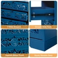 thumbnail image 6 of Wirrytor Blue 3 Drawer Dresser for bedroom, Modern Chest of Drawers with Handles, Accent Wood Storage Cabinet for Bedroom, Living Room and Kitchen, 6 of 8
