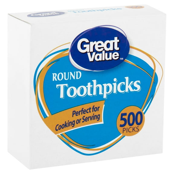Great Value Round Toothpicks, 500 count