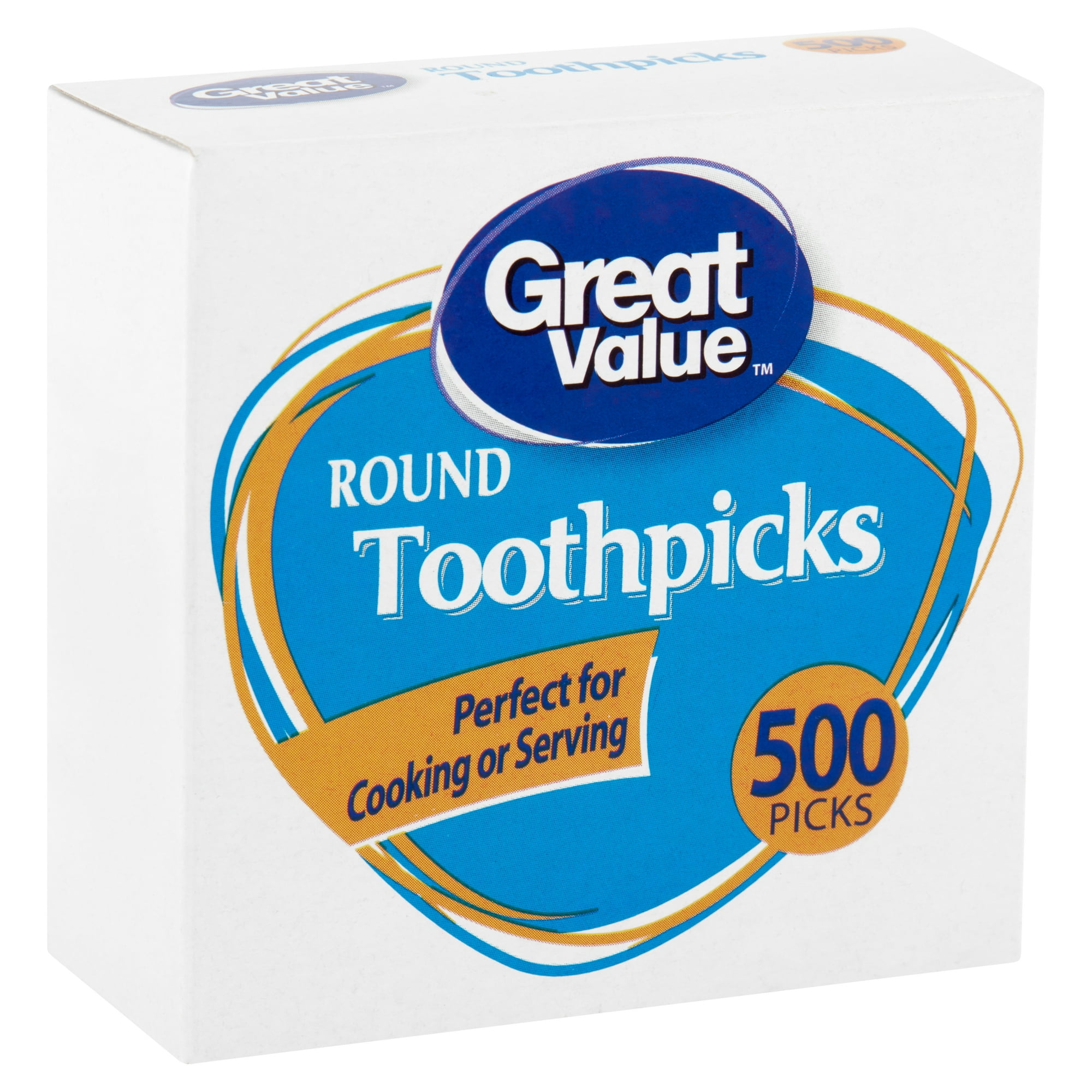 Great Value Classic Round Toothpicks, 500 Count Box