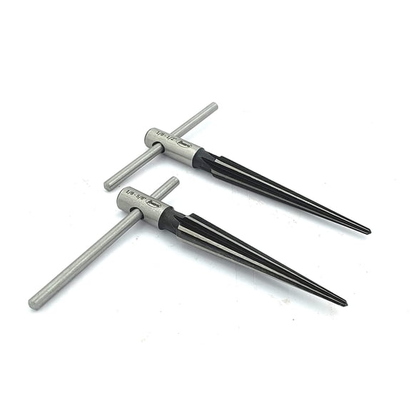 Hardened Alloy Steel Tapered Reamer to Align Holes & Remove Burrs (Set of Both)