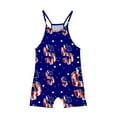 thumbnail image 4 of Odeerbi 5-14 Years Kids Girls Summer Jumpsuit Independence Day Print Camisole Romper Casual Sleeveless Strap Overalls Bib Overall Shorts with Pockets, 4 of 5