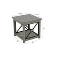 thumbnail image 6 of Ulax Furniture Outdoor Square Aluminum Side Table With Wood Grain,Gray, 6 of 6