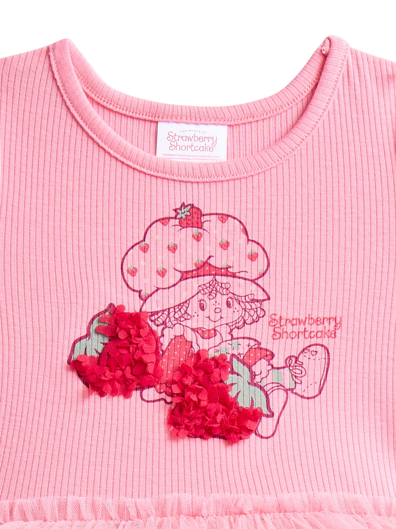 Strawberry Shortcake Toddler Girls Graphic Tutu Dress with Short Sleeves, Sizes 12M-5T