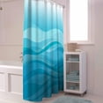 thumbnail image 4 of Shower Curtain Ombre Teal Shower Curtains for Bathroom Decor Modern Abstract Ocean Waves Shower Curtain Sets with Hooks Waterproof Fabric Bath Curtain Extra Long 72" X 84", 4 of 5