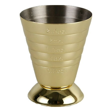 

304 Stainless Steel Measuring Cup 75ml Bartending Measuring Ounce Cup Multi-function Jigger Wine Cup(Golden)