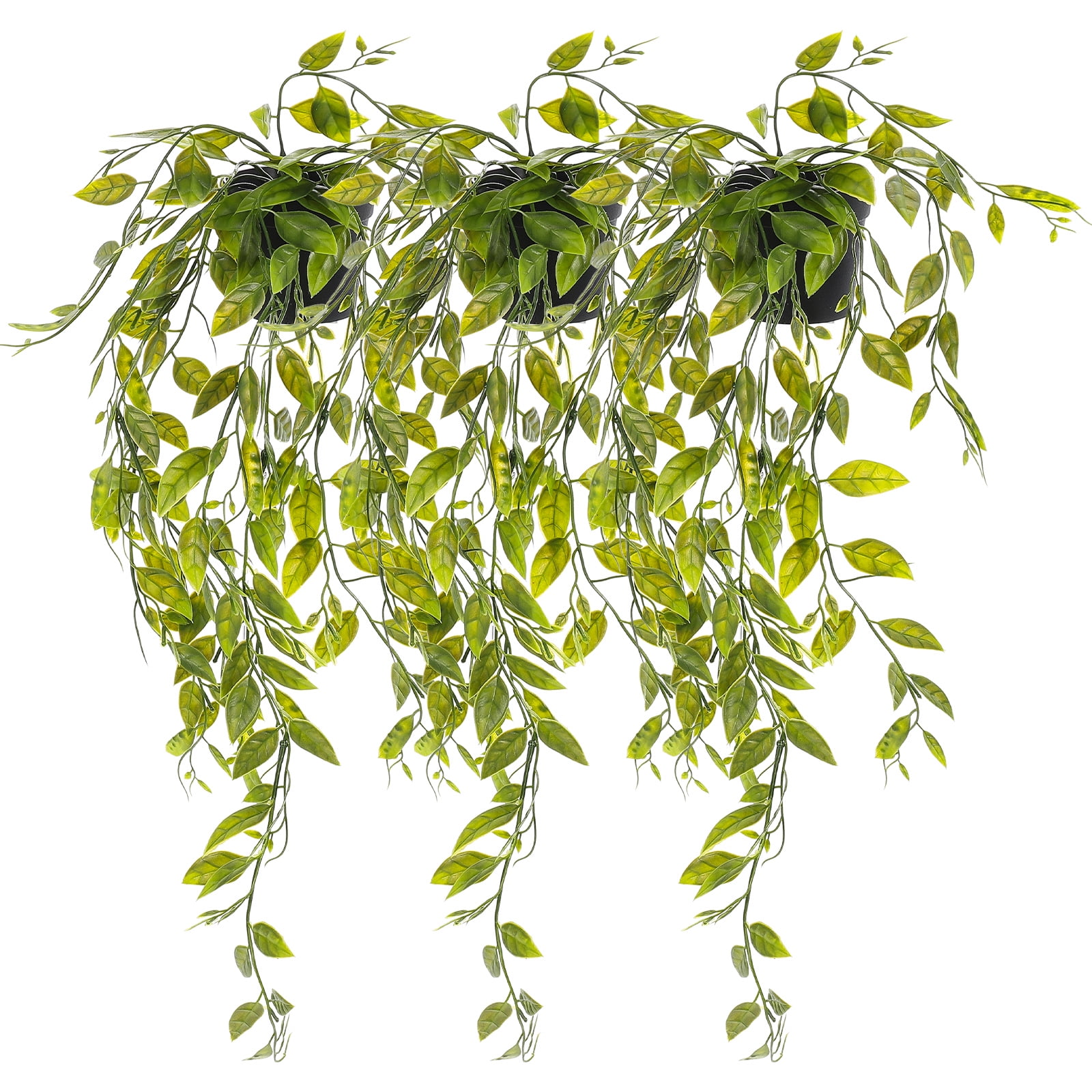 3pcs Artificial Hanging Plants with Pots Hanging Vine Artificial