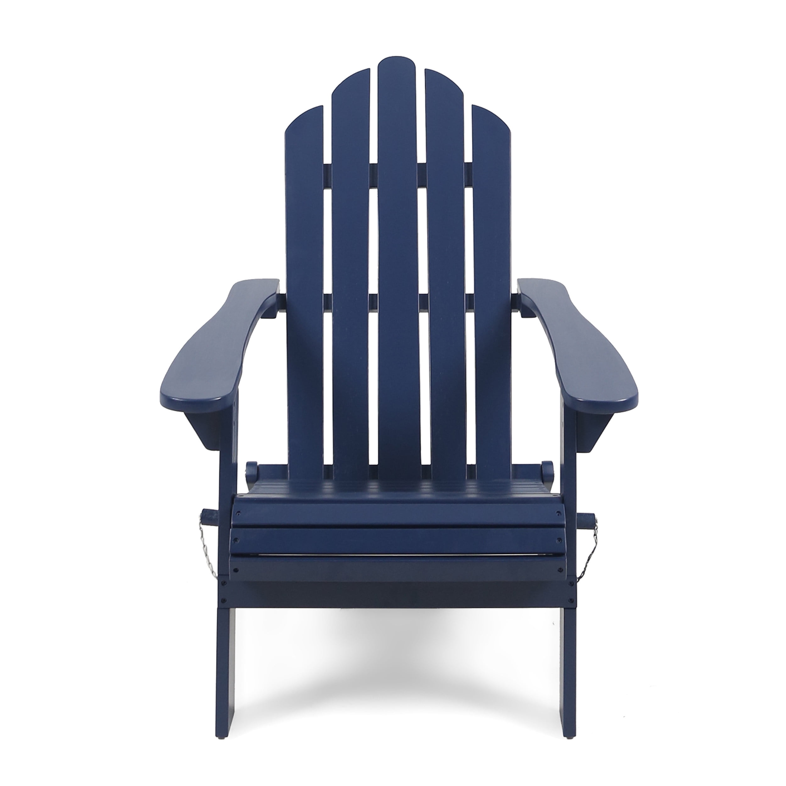 Blue Wood Foldable Adirondack Chair - 37.00 in Height, 35.50 in Width for Patio, Deck, or Garden Seating