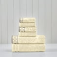 thumbnail image 2 of Modern Threads Damask Jacquard 6-Piece Cotton Bath Towel Set with Embellished Borders, Ivory, 2 of 4