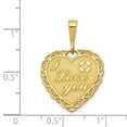 thumbnail image 3 of Real 14kt Yellow Gold Reversible I LOVE YOU Heart Pendant; for Adults and Teens; for Women and Men, 3 of 4