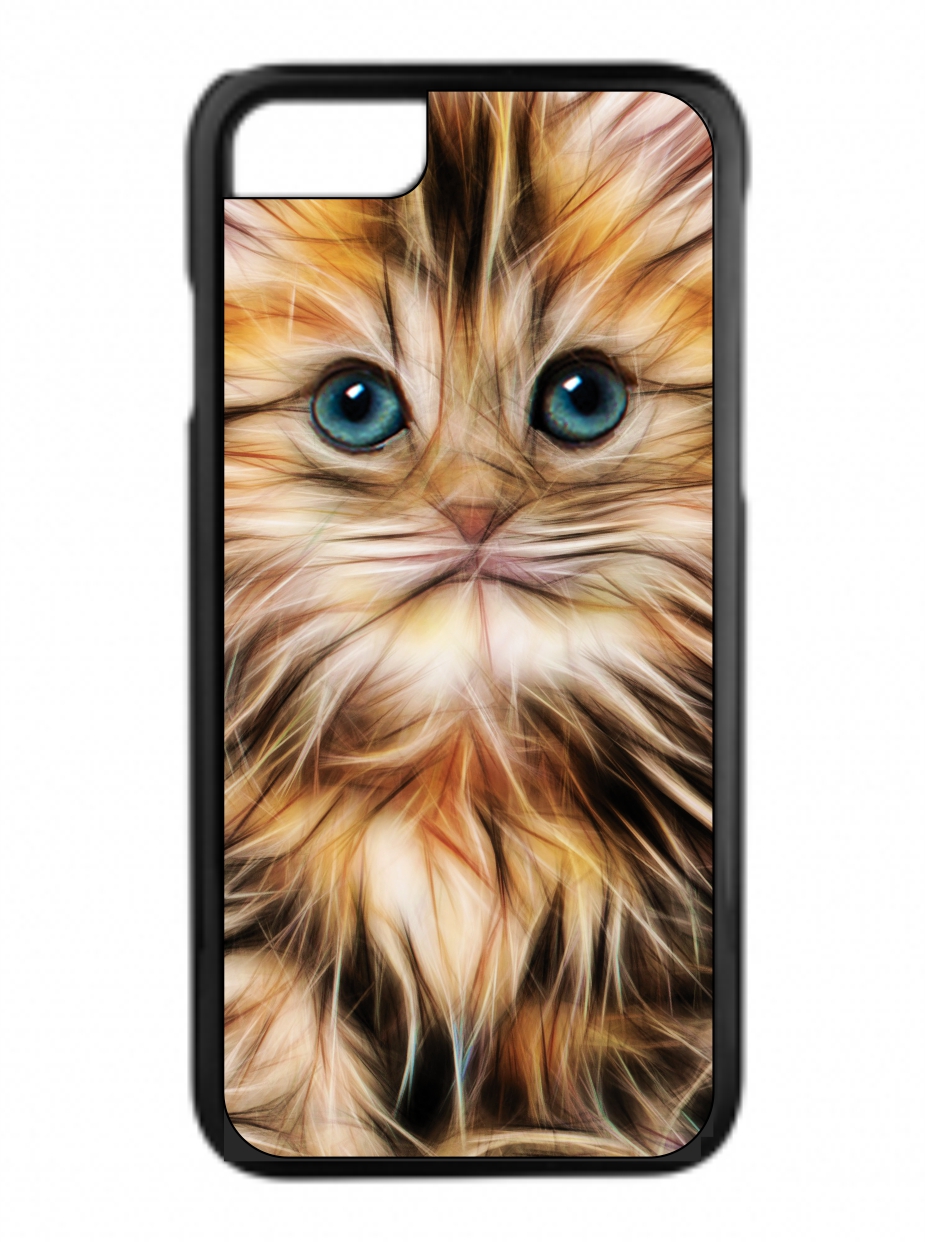 Sweet Kitten Up - Close Fractal Design Black Rubber Phone Case That Is  Compatible with the Apple iPhone 7/8