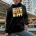 thumbnail image 2 of Don't Worry, Beer Happy - Drinker, Witty Drinking Pun, Black Hooded Sweatshirt or Hoodie, 2XL, 2 of 5
