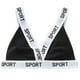 thumbnail image 1 of Brasier sin Varillas Mujer Bralette Triangular con Estampado de Letras Acanaladas para Mujer, sin Costuras, Cómodo, Elástico, Suave, sin Aros, para Uso Diario Mediana, 1 of 3