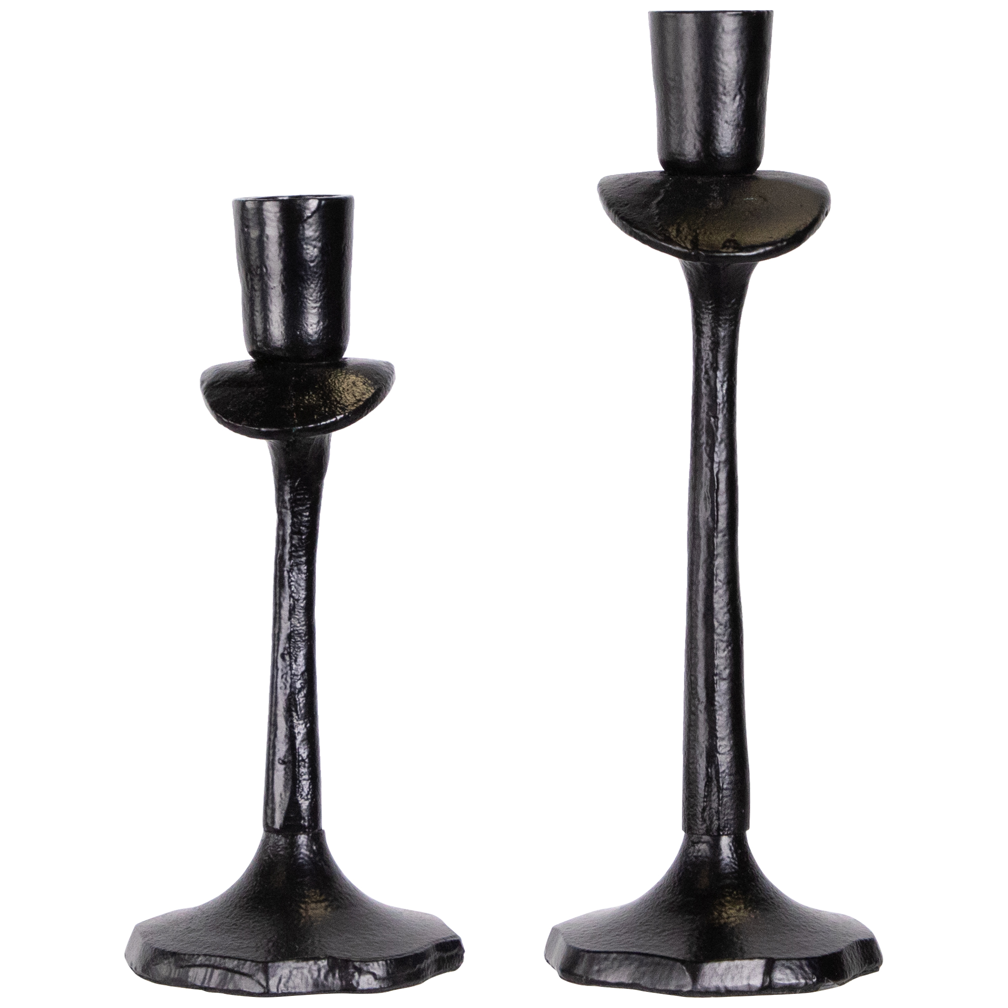 Northlight Taper Candle Holders with Scalloped Base - 9.5" - Set of 2