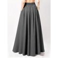 thumbnail image 2 of Womens Dark Grey Flowing Maxi Skirt A-Line Casual Solid Color, 2 of 5